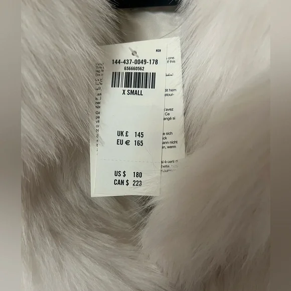 Abercrombie & Fitch Cream faux fur coat - Picture 6 of 10